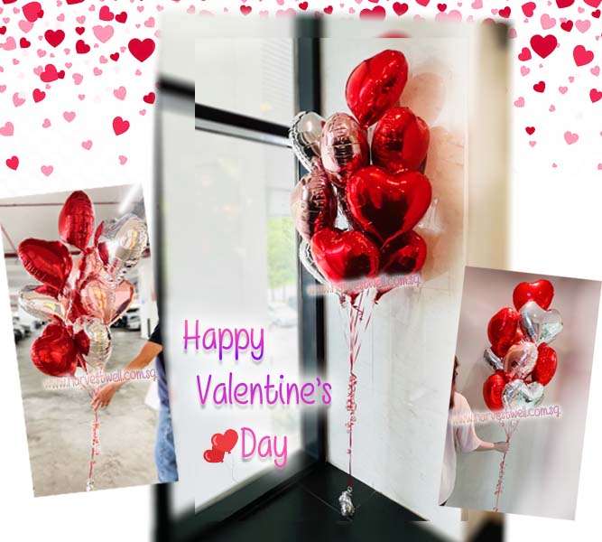 Heart Shape Foil Balloon Bouquet